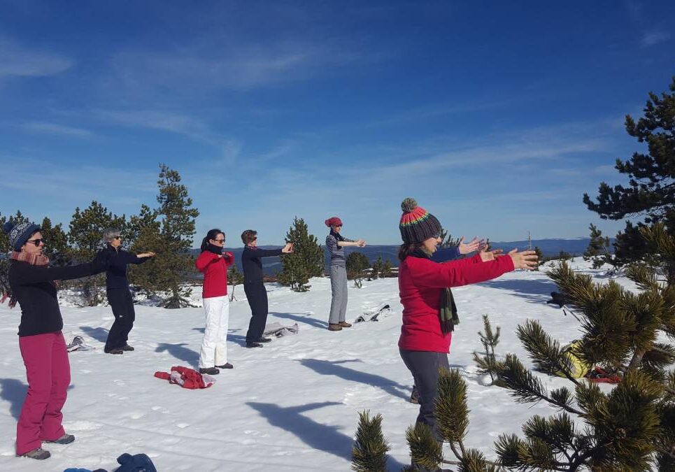 Qi GONG en hiver Séance de Qi Gong vers la croix de fer sur le mont Lozère
